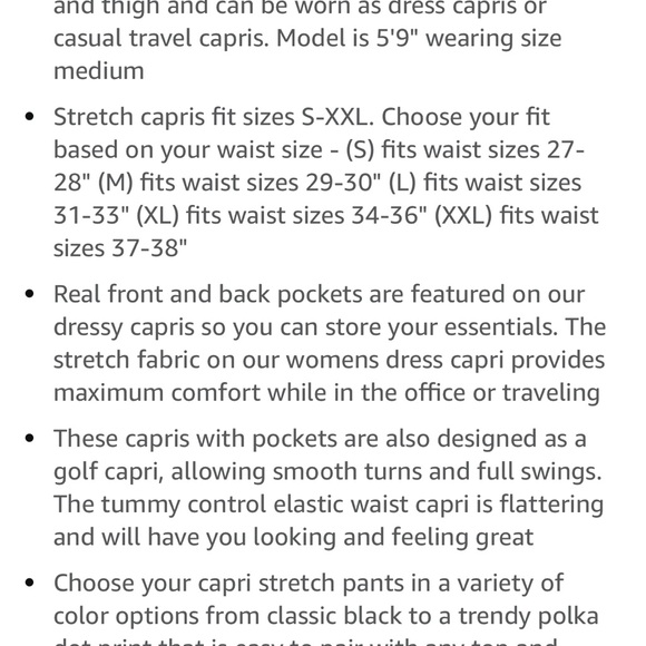 HDE Pull On Capri Pants for Women with Pockets Elastic Waist Cropped Pants - Picture 3 of 9